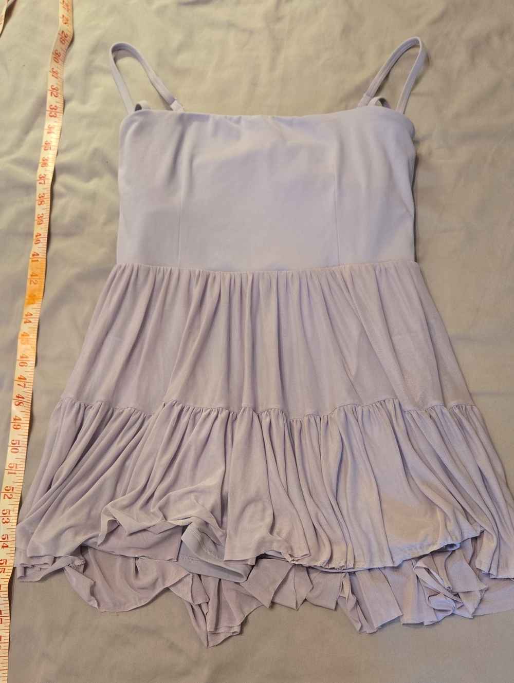 Women's Lilac Tiered Spaghetti-Strap Romper